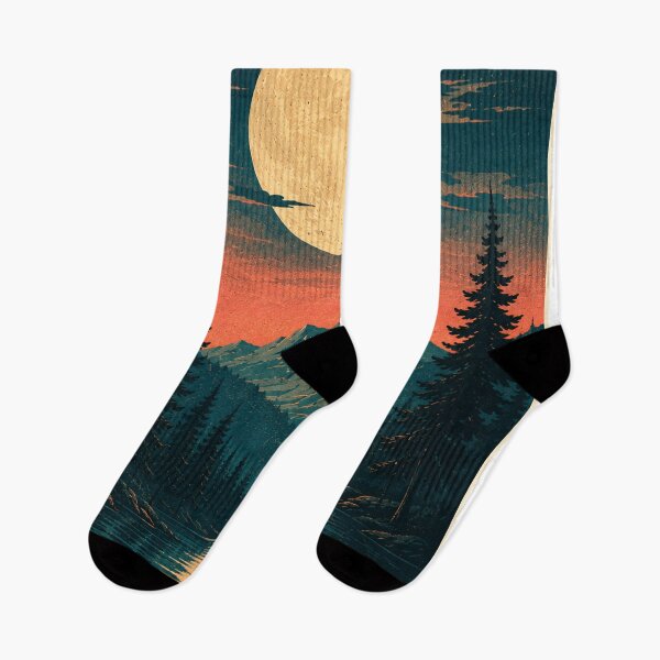 Item preview, Moonlit Mountain Lake – Minimalist Nature Pop Art designed and sold by naturalsurvival.
