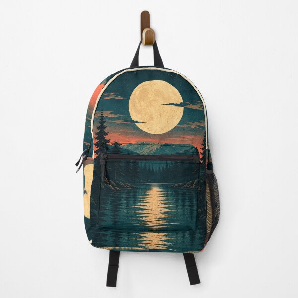 Item preview, Moonlit Mountain Lake – Minimalist Nature Pop Art designed and sold by naturalsurvival.