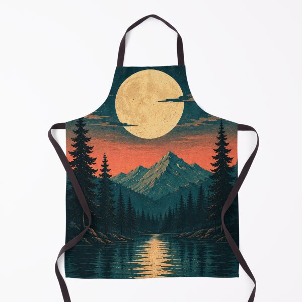 Item preview, Moonlit Mountain Lake – Minimalist Nature Pop Art designed and sold by naturalsurvival.