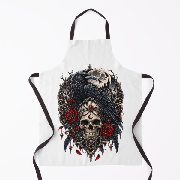 Item preview, Gothic Crow and Skull – Dark Rose Moon designed and sold by CreativeMindsetLab.