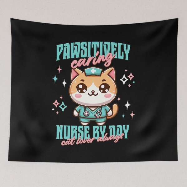 Item preview, Kawaii Cat Nurse Pawsitively Caring Design designed and sold by OlyvieArt.