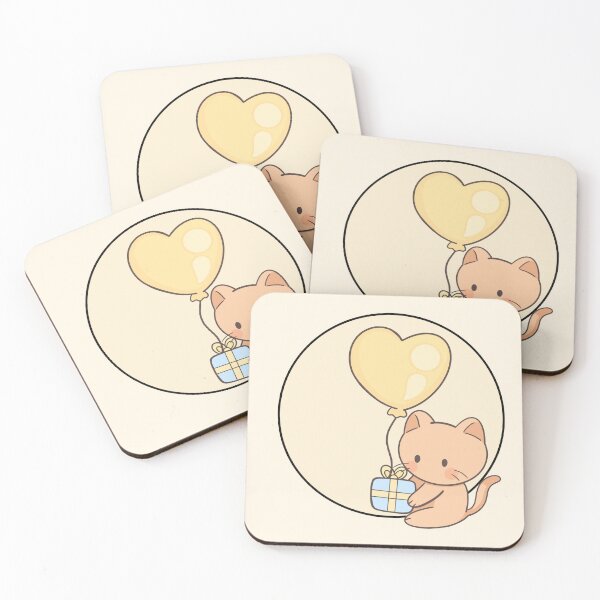 Item preview, Cute Cat With Heart Balloon Gift Kawaii Vector designed and sold by Porpor Artwork.