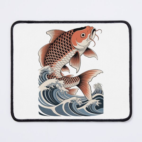 Item preview, Japanese Koi Fish Waves Art – Traditional Irezumi Tattoo Style designed and sold by NeonSketch Lab.