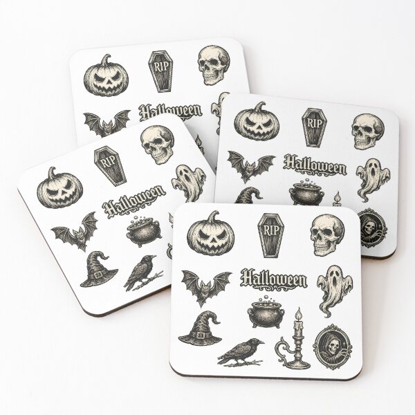Item preview, Vintage Halloween Sticker Pack | Gothic Spooky Engraving Art | Witch Skull Bat Ghost Collection designed and sold by boutkhilnl.