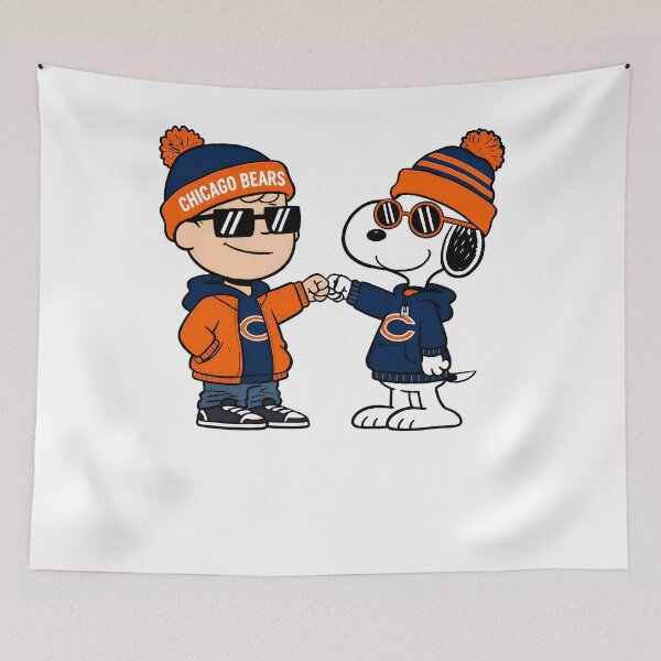 Item preview, Chicago Bears Snoopy Peanuts Winter Fan Fist Bump designed and sold by fizzstocmathepa.