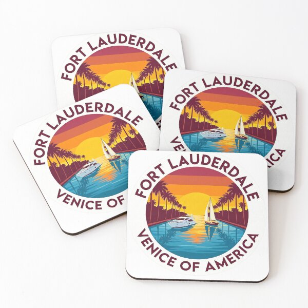 Item preview, Fort Lauderdale Florida Venice of America Yacht Canal Sunset Badge designed and sold by CityMerch4.