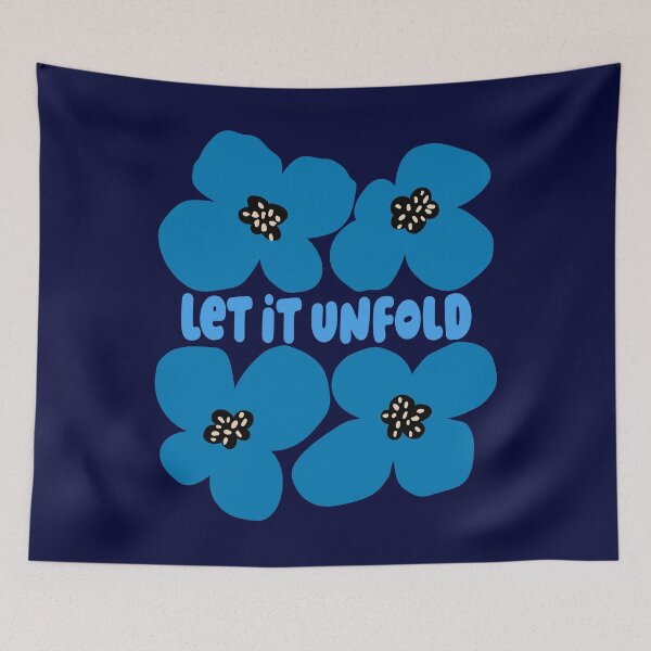 Item preview, Blue Let It Unfold Floral Graphic designed and sold by Aniko Tulipan.