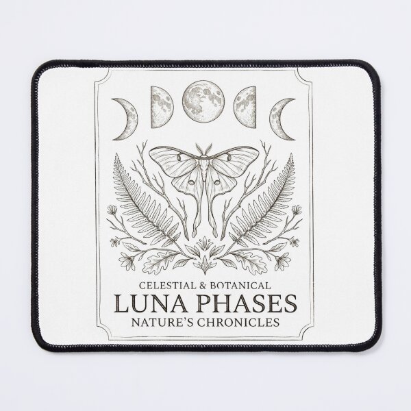 Item preview, Celestial Luna Moth Moon Phases Vintage Botanical Line Art designed and sold by YOUSSHOP01.