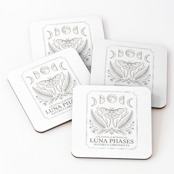 Item preview, Celestial Luna Moth Moon Phases Vintage Botanical Line Art designed and sold by KreatoLab.