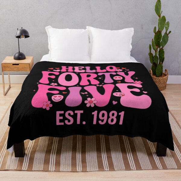 Item preview, Hello Forty Five Est 1981 Retro Pink Birthday designed and sold by bilal sibgui.