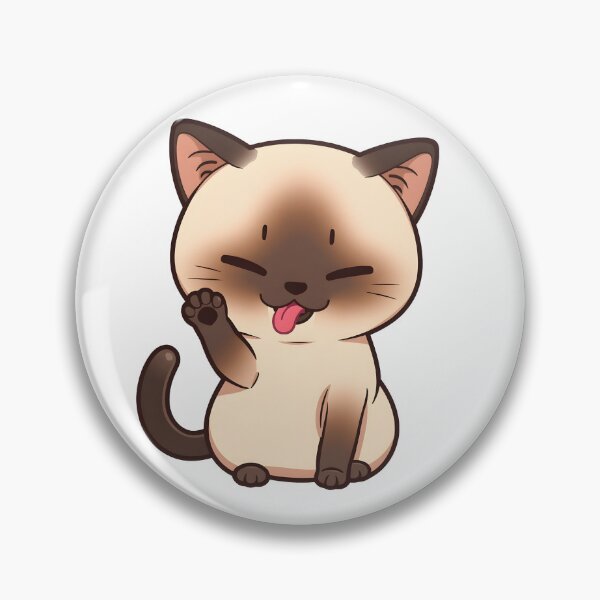 Item preview, Cute Siamese Cat Licking Paw Sticker | Grooming Cat Design designed and sold by VINTOR-.