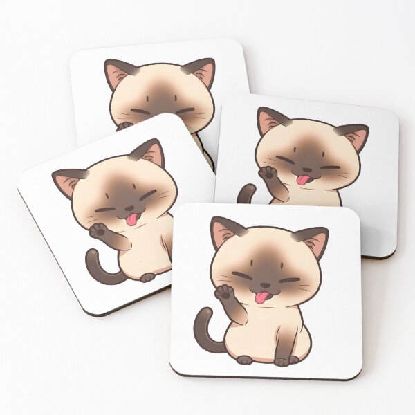 Item preview, Cute Siamese Cat Licking Paw Sticker | Grooming Cat Design designed and sold by VINTOR-.