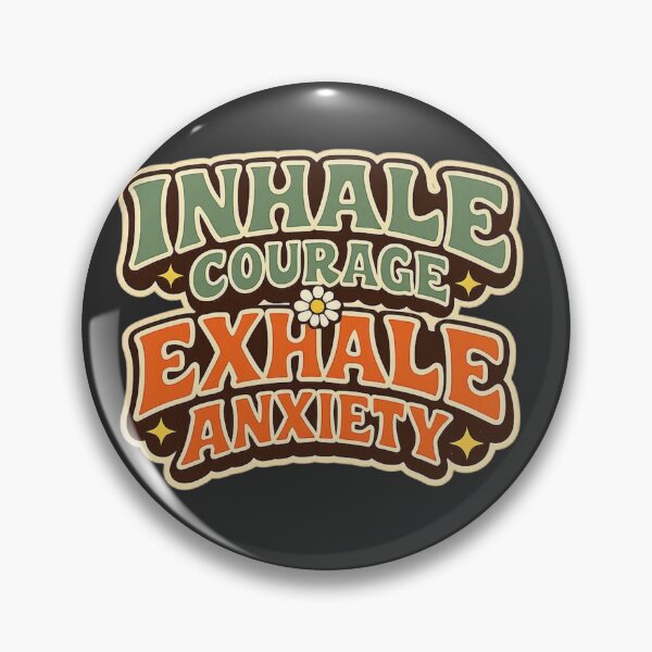 Item preview, Inhale Courage Exhale Anxiety Retro Groovy Mental Health designed and sold by Timeless Junction.