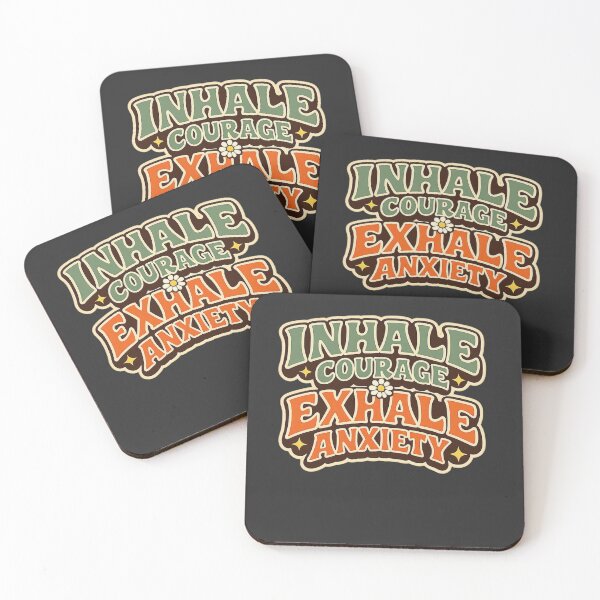 Item preview, Inhale Courage Exhale Anxiety Retro Groovy Mental Health designed and sold by Timeless Junction.