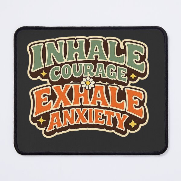 Item preview, Inhale Courage Exhale Anxiety Retro Groovy Mental Health designed and sold by Timeless Junction.