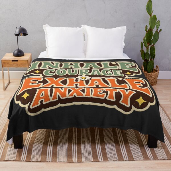 Item preview, Inhale Courage Exhale Anxiety Retro Groovy Mental Health designed and sold by Timeless Junction.