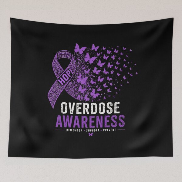 Item preview, Purple Overdose Awareness Ribbon Hope Butterfly designed and sold by bilal sibgui.