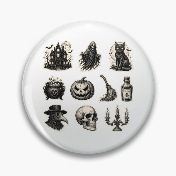 Item preview, Vintage Gothic Halloween Sticker Pack | Dark Witchy Horror Engraving Collection | Spooky Season designed and sold by boutkhilnl.