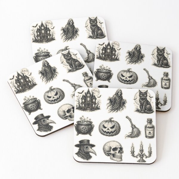 Item preview, Vintage Gothic Halloween Sticker Pack | Dark Witchy Horror Engraving Collection | Spooky Season designed and sold by boutkhilnl.