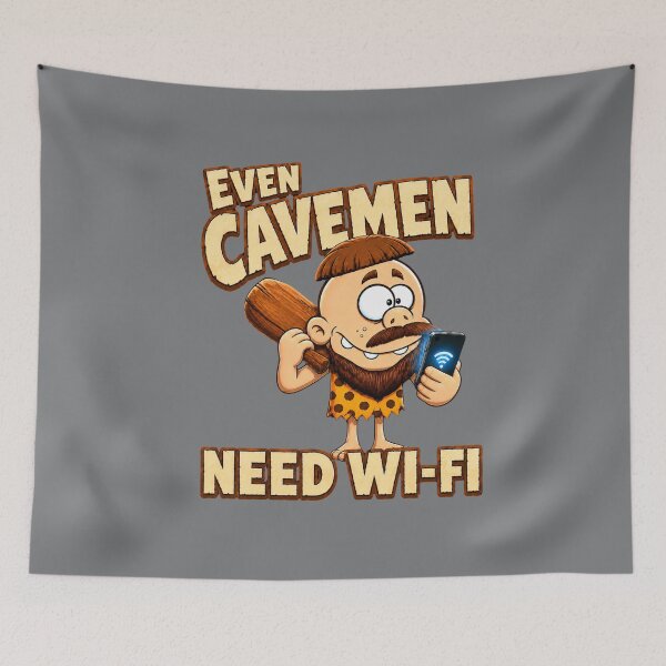 Item preview, Even Cavemen Need Wi-Fi – Funny Caveman designed and sold by Aimetoi.