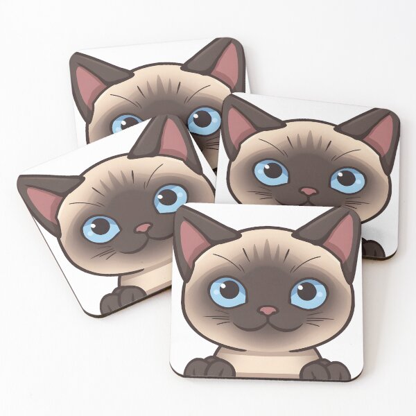 Item preview, Cute Siamese Cat Peeking Sticker | Curious Cat Lover Design designed and sold by VINTOR-.