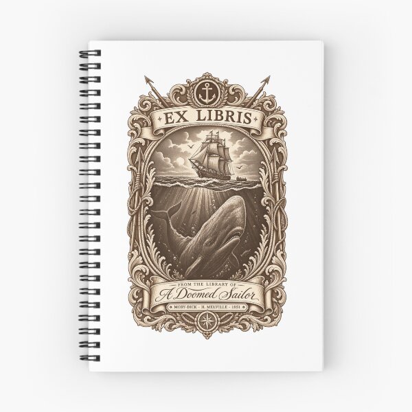 Item preview, Moby Dick: A Doomed Sailor’s Ornate Ex Libris designed and sold by Fenay Designs.