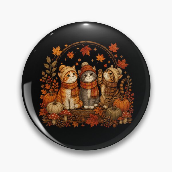 Item preview, Retro Autumn Kittens Cozy Harvest Pumpkin Cats Vintage designed and sold by Moizento.