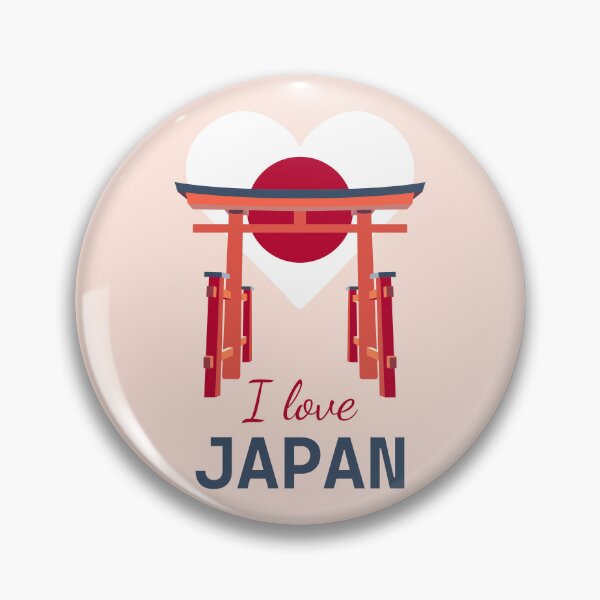 Item preview, I love Japan illustration with torii gate and heart flag. Japanese culture design. Shrine designed and sold by Dynamisa.