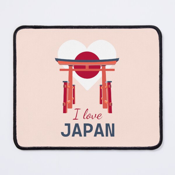 Item preview, I love Japan illustration with torii gate and heart flag. Japanese culture design. Shrine designed and sold by Dynamisa.