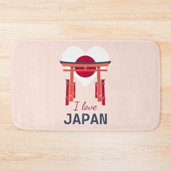 Item preview, I love Japan illustration with torii gate and heart flag. Japanese culture design. Shrine designed and sold by Dynamisa.