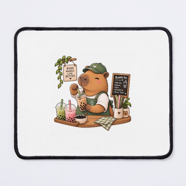 Item preview, Bubble Tea Barista Capybara Sticker – Cute Boba Lover designed and sold by palette fox.