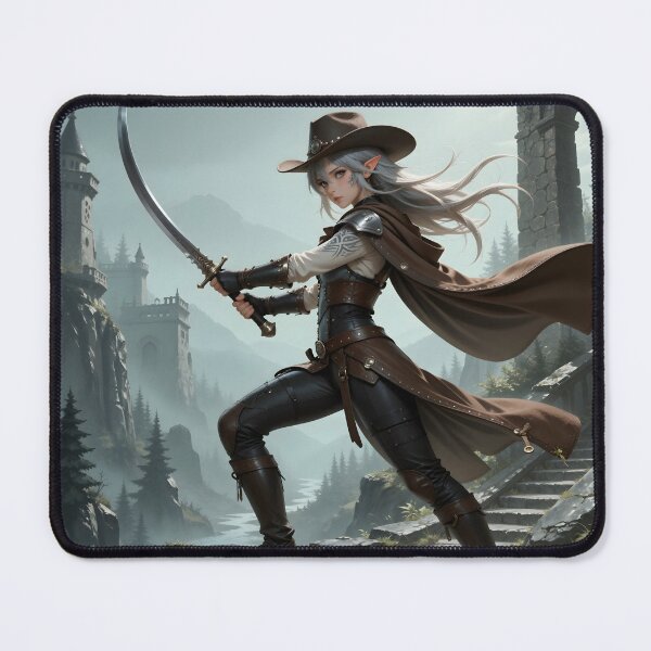 Item preview, Elven Cowgirl Swordmaster Western Fantasy Anime Warrior designed and sold by Killington.
