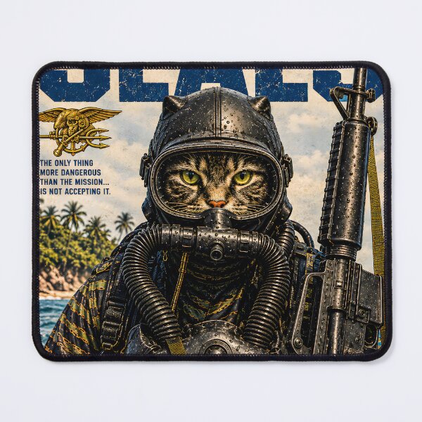 Item preview, Special Forces Cat Poster - US Navy SEALs (USA) designed and sold by OPERATOR-7794.