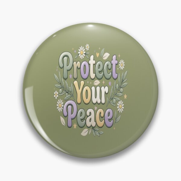 Item preview, Protect Your Peace – Self Care Bubble Typography for Women designed and sold by Soft Strength Studio.
