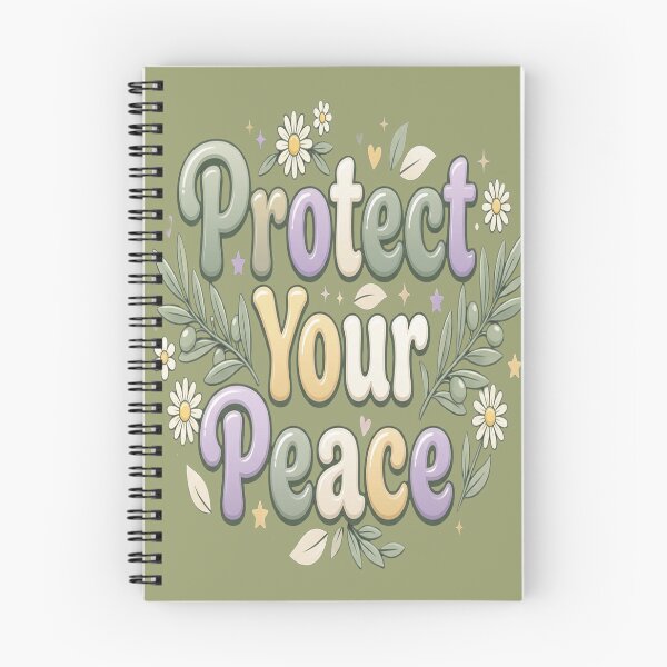 Item preview, Protect Your Peace – Self Care Bubble Typography for Women designed and sold by Soft Strength Studio.