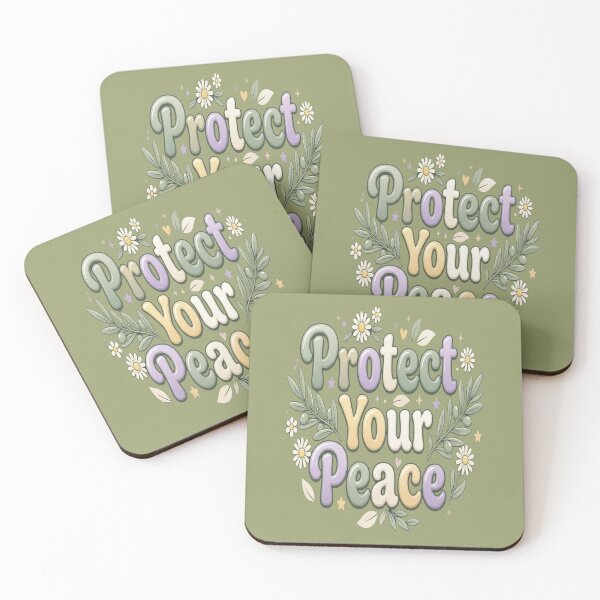 Item preview, Protect Your Peace – Self Care Bubble Typography for Women designed and sold by Soft Strength Studio.