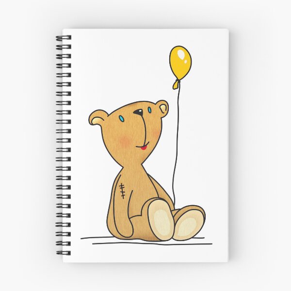 Item preview, cute teddy bear with a sunny yellow balloon designed and sold by Helen-Storm.