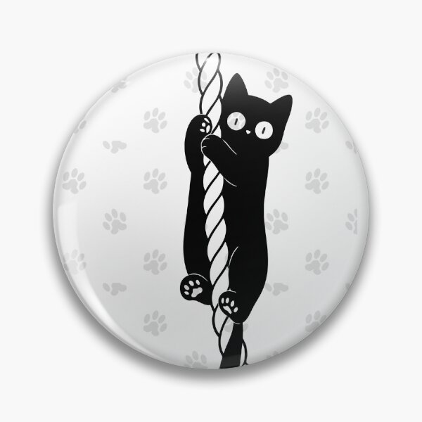 Item preview, Cute Black Cat Climbing Rope Minimalist Illustration designed and sold by ReGenDx.