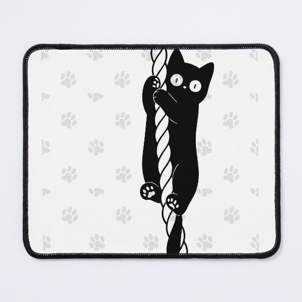 Item preview, Cute Black Cat Climbing Rope Minimalist Illustration designed and sold by ReGenDx.