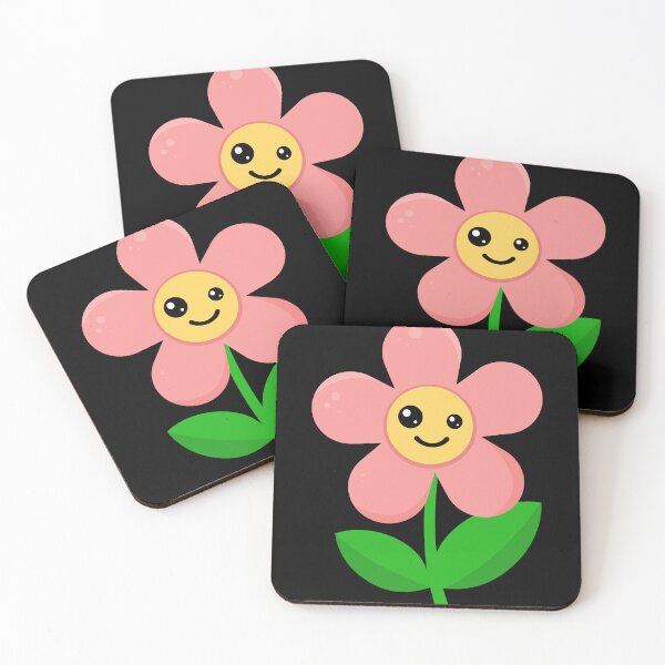 Item preview, Cute Kawaii Pink Flower with Happy Face designed and sold by chaaval.
