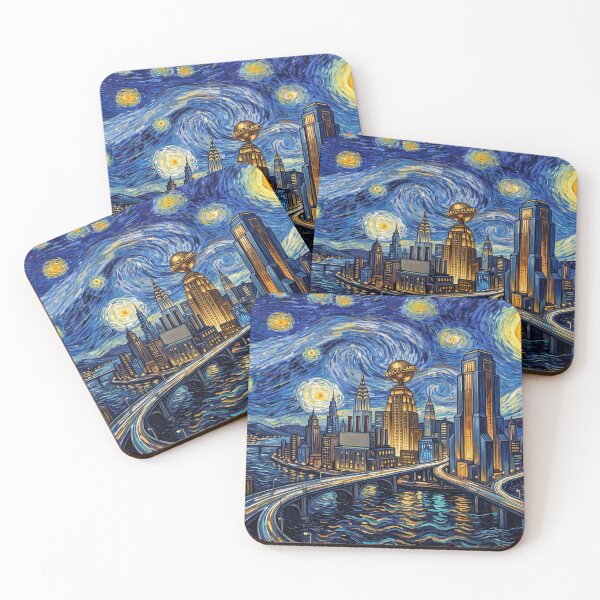 Item preview, Metropolis Starry Night Comic Landscape designed and sold by Bad-Decisions-Designs.