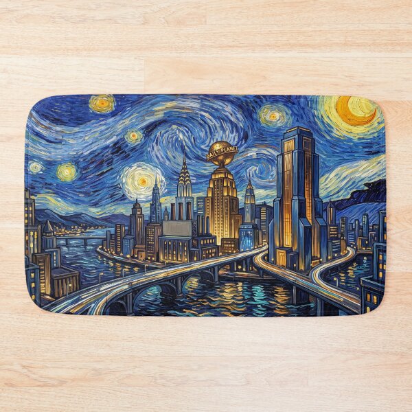 Item preview, Metropolis Starry Night Comic Landscape designed and sold by Bad-Decisions-Designs.