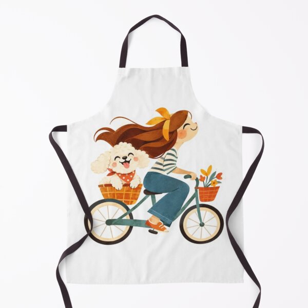 Item preview, Girl Riding Bike with Dog designed and sold by Snurly.