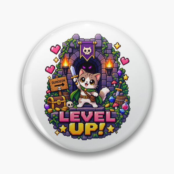 Item preview, Dungeon Cat – Cute Pixel RPG Warrior Level Up designed and sold by JPCuteDesign.