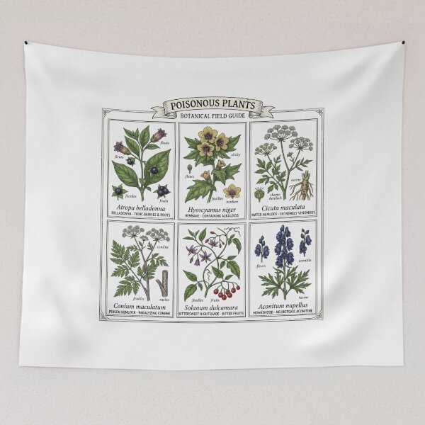 Item preview, Poisonous Plants Botanical Field Guide Vintage Illustration Chart designed and sold by YOUSSHOP01.