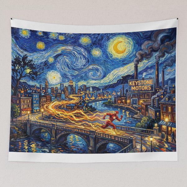 Item preview, The Flash Keystone City Starry Night Landscape designed and sold by Bad-Decisions-Designs.