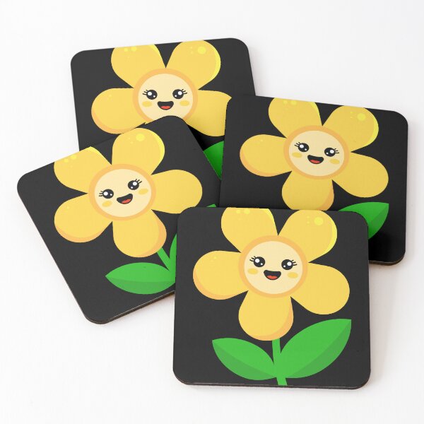 Item preview,  Cute Kawaii   yellow Flower with Happy Face designed and sold by chaaval.