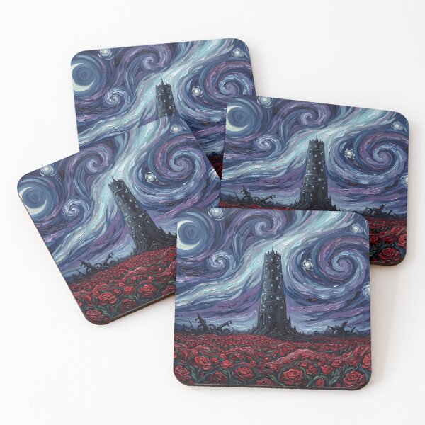 Item preview, The Dark Tower Starry Night Fantasy Landscape designed and sold by Bad-Decisions-Designs.