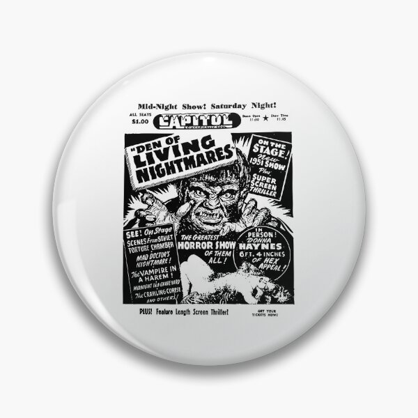 Item preview, Den of Living Nightmares | Vintage Midnight Horror Show Ad designed and sold by ChickenFund.