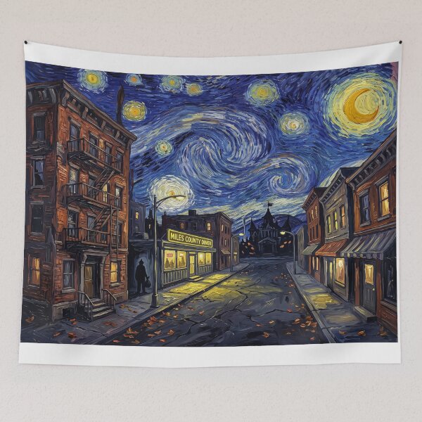 Item preview, Miles County Starry Night Horror Landscape designed and sold by Bad-Decisions-Designs.